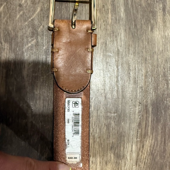 Michael Kors Tan Leather Belt with Gold Buckle - Picture 4 of 5
